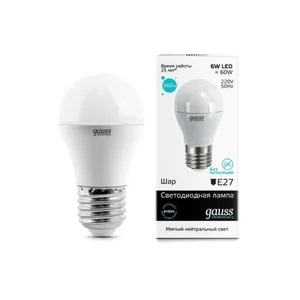 Лампа Gauss LED Elementary Globe 6W E27 4100K Улыбка Света